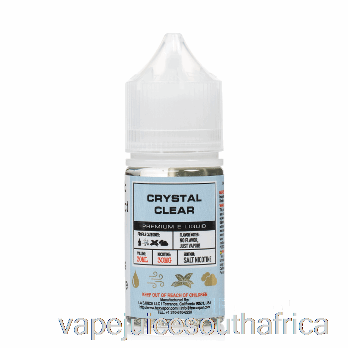 Vape Juice South Africa Crystal Clear - Bsx Salts Series - 30Ml 50Mg